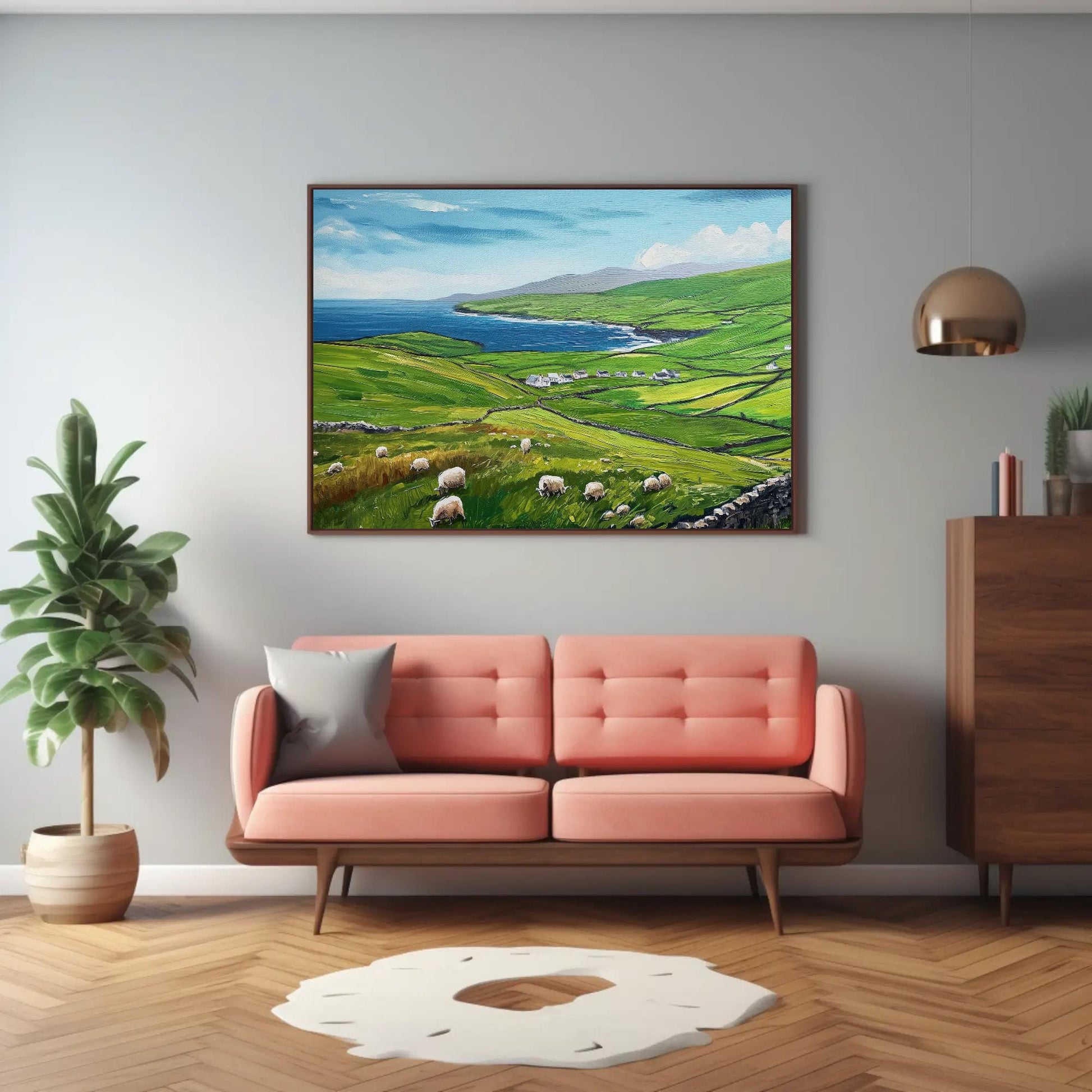 Dingle Peninsula , Irish Countryside canvas wall art shown in a styled room (view 8)