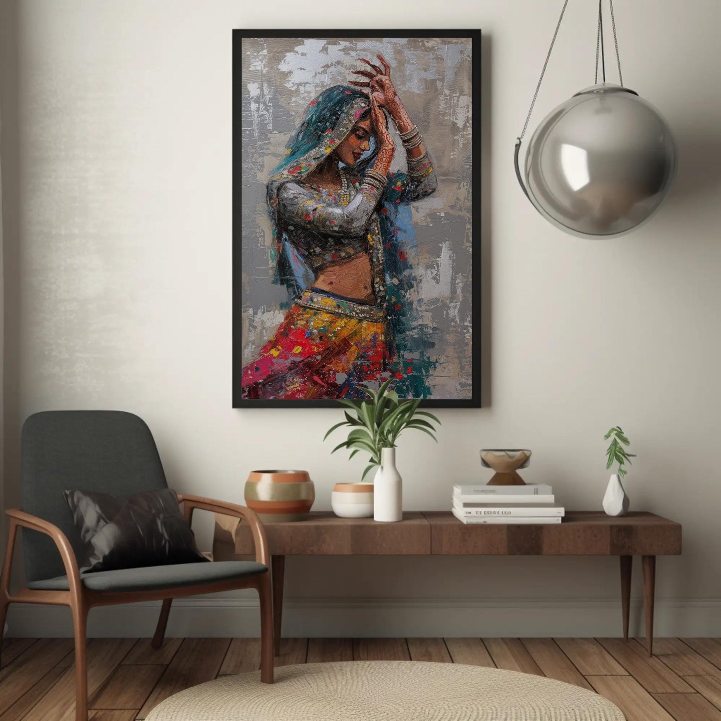 Rajasthani Woman , Vibrant Indian Ethnic canvas wall art, gallery-wrapped or framed