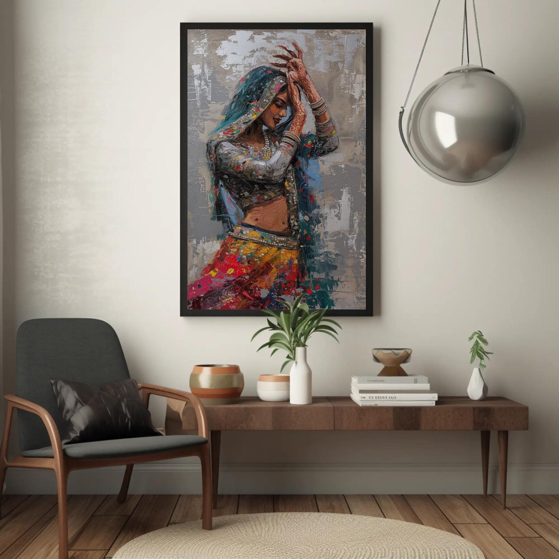 Rajasthani Woman , Vibrant Indian Ethnic canvas wall art, gallery-wrapped or framed