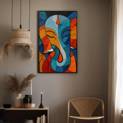 Abstract Ganesha , Modern Hindu modern canvas wall art for the home