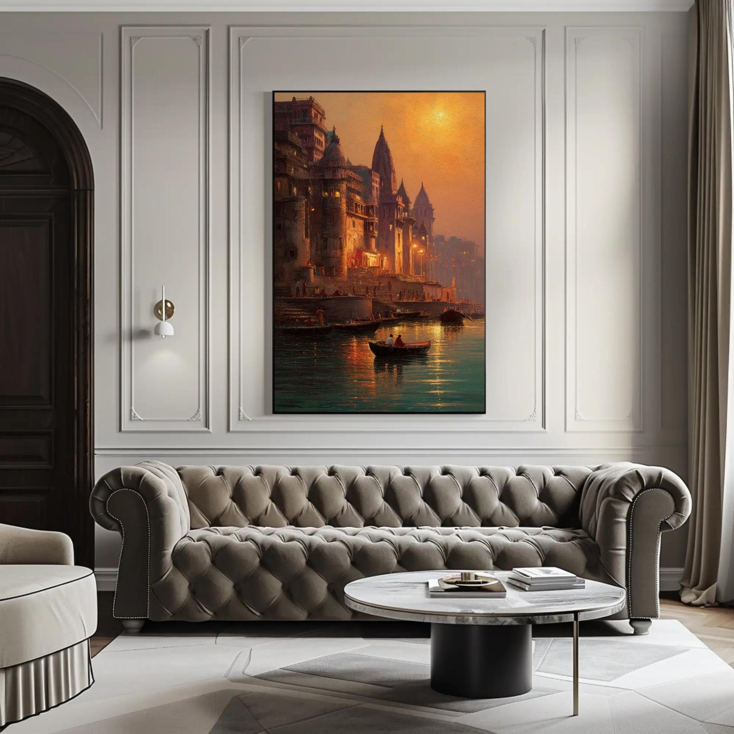 Varanasi Ghat canvas wall art, ready to hang (view 2)