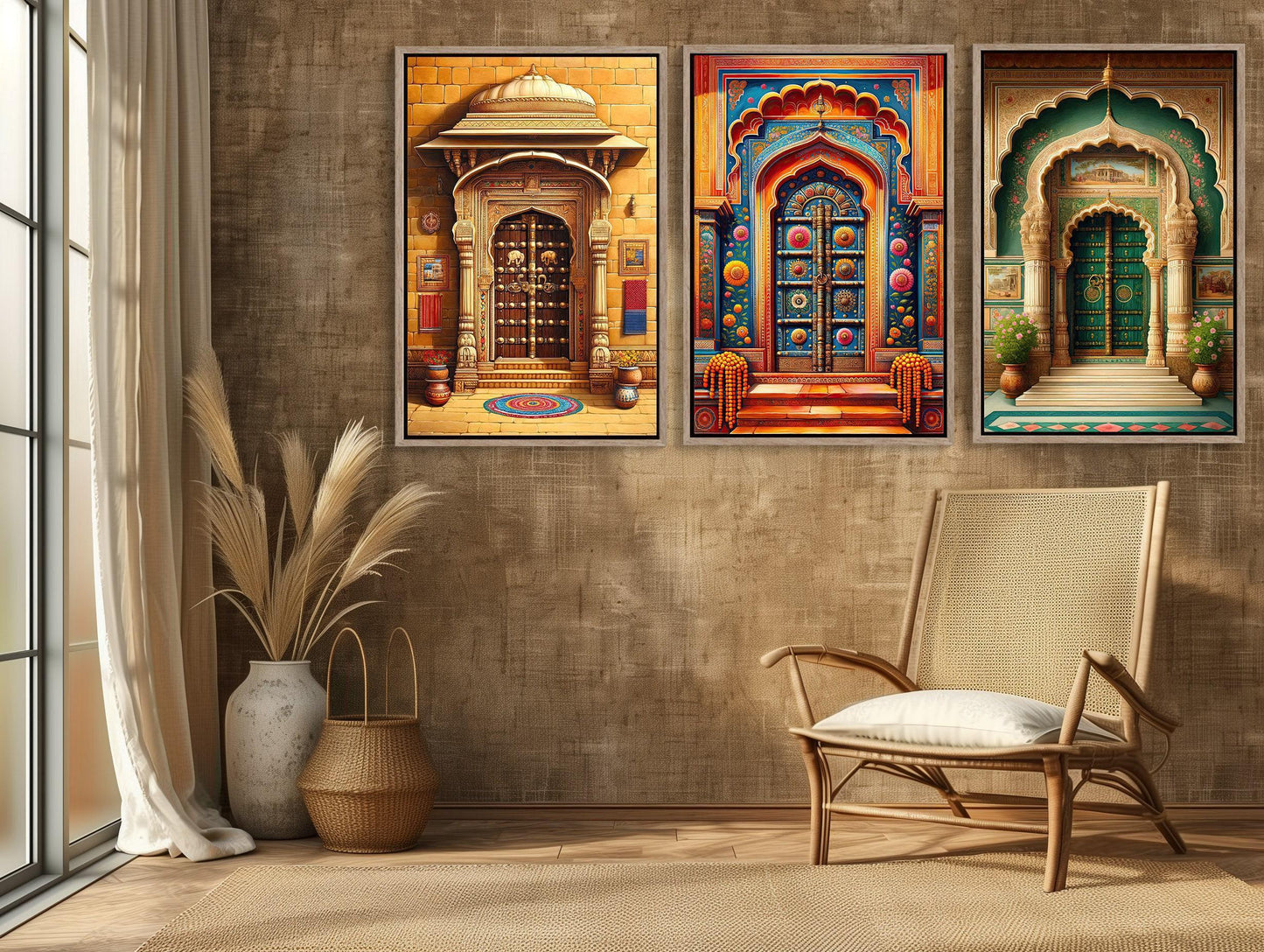 Rajasthani Door canvas wall art, gallery-wrapped or framed