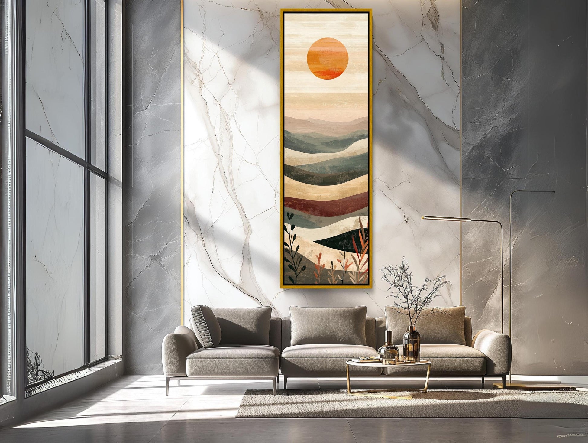 Boho Mountain canvas print, premium giclée wall art