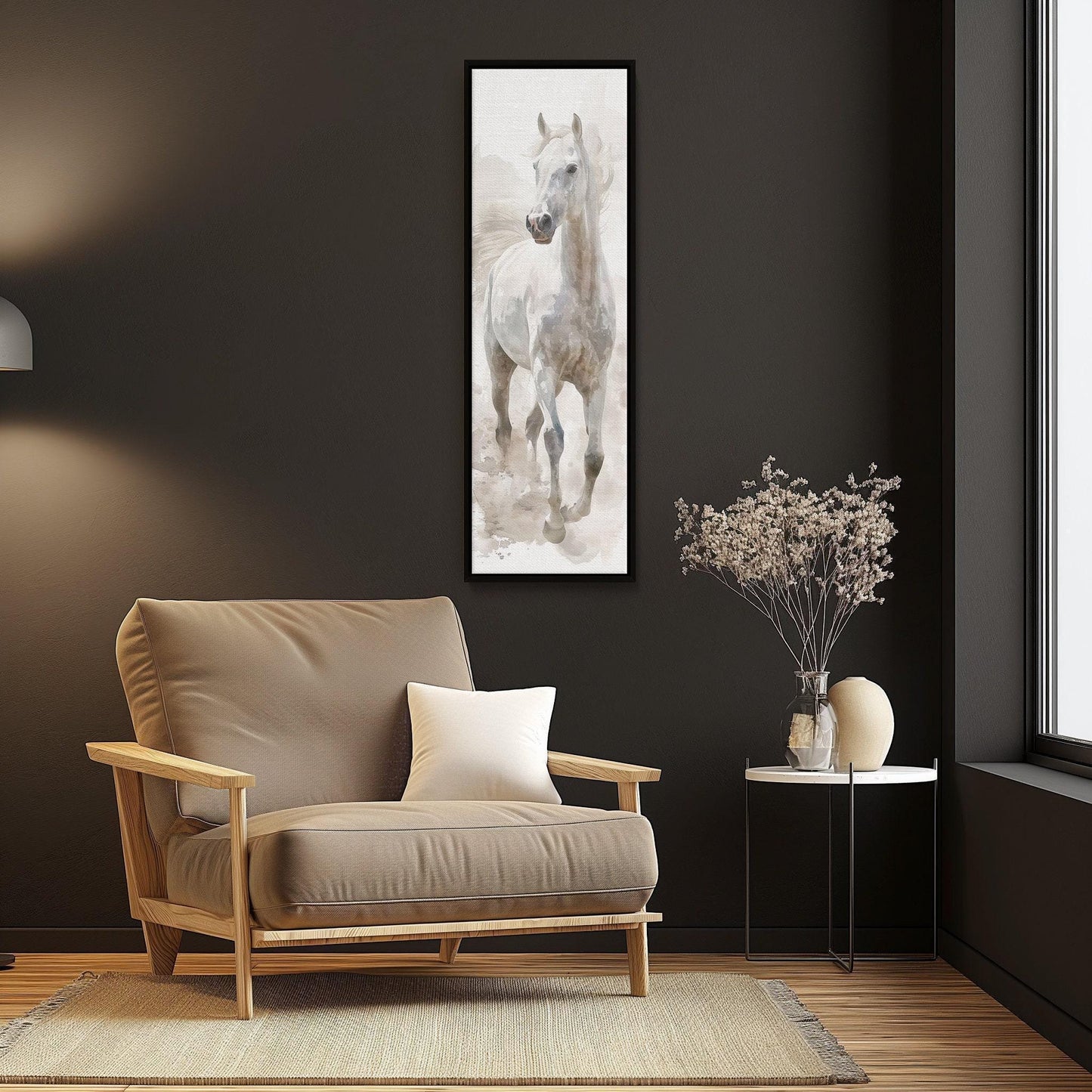 White Horse canvas wall art, statement décor