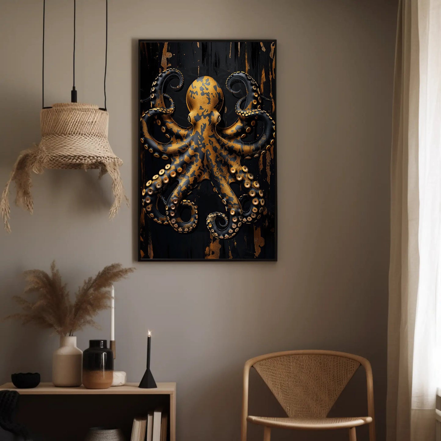 Octopus Canvas Print - Elegant Marine Wall Art for Ocean Lovers
