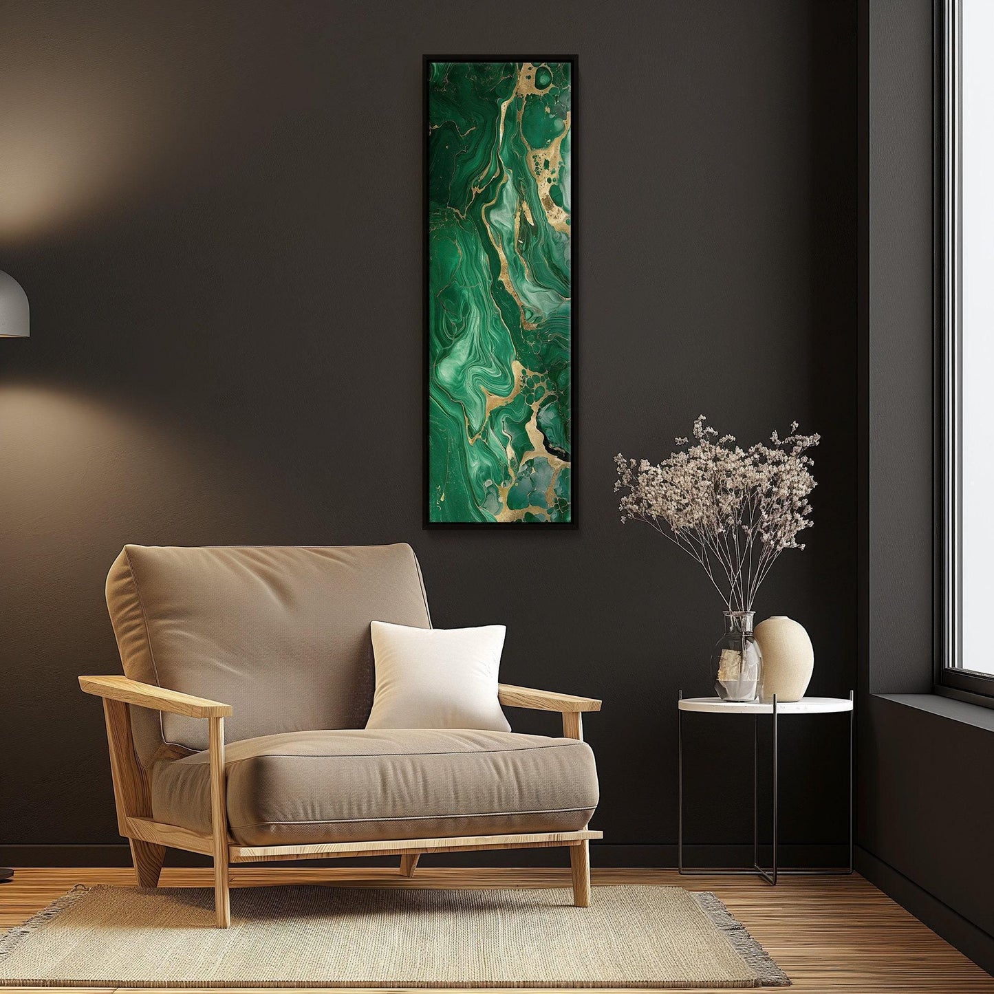 Green Gold Marble modern canvas wall art for the home