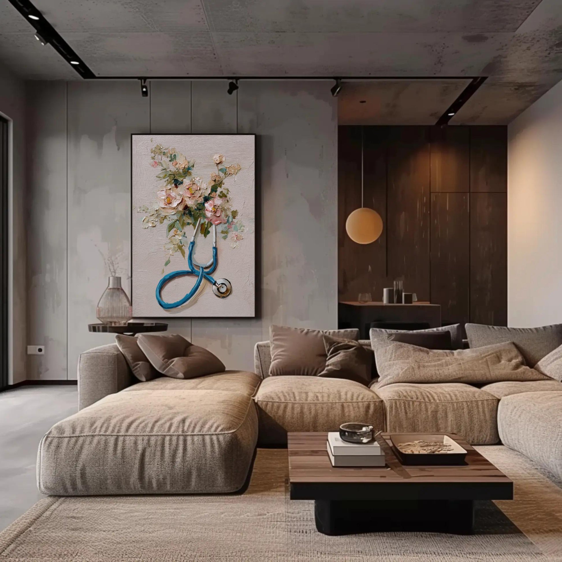 Doctor canvas wall art shown in a living room (view 3)