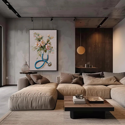 Doctor canvas wall art shown in a living room (view 3)