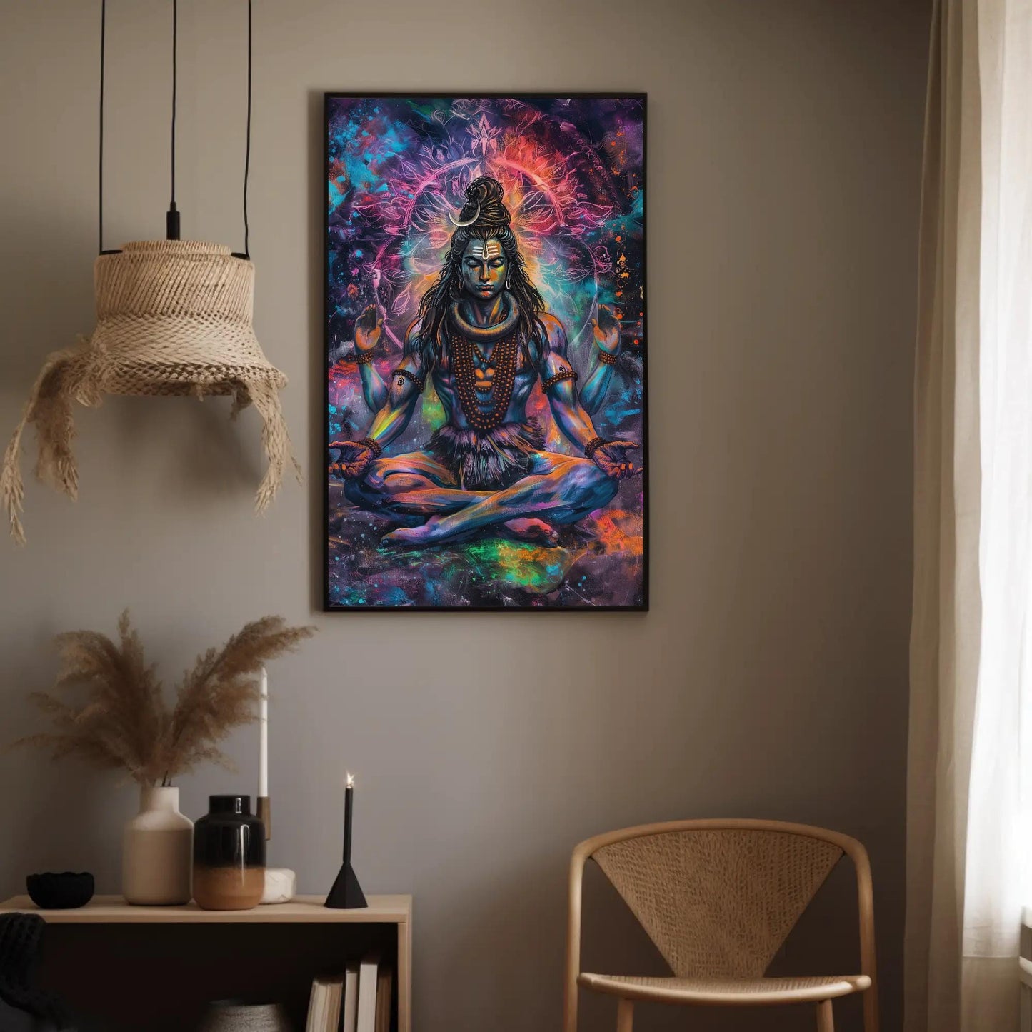 Lord Shiva Meditation canvas wall art, gallery-wrapped or framed