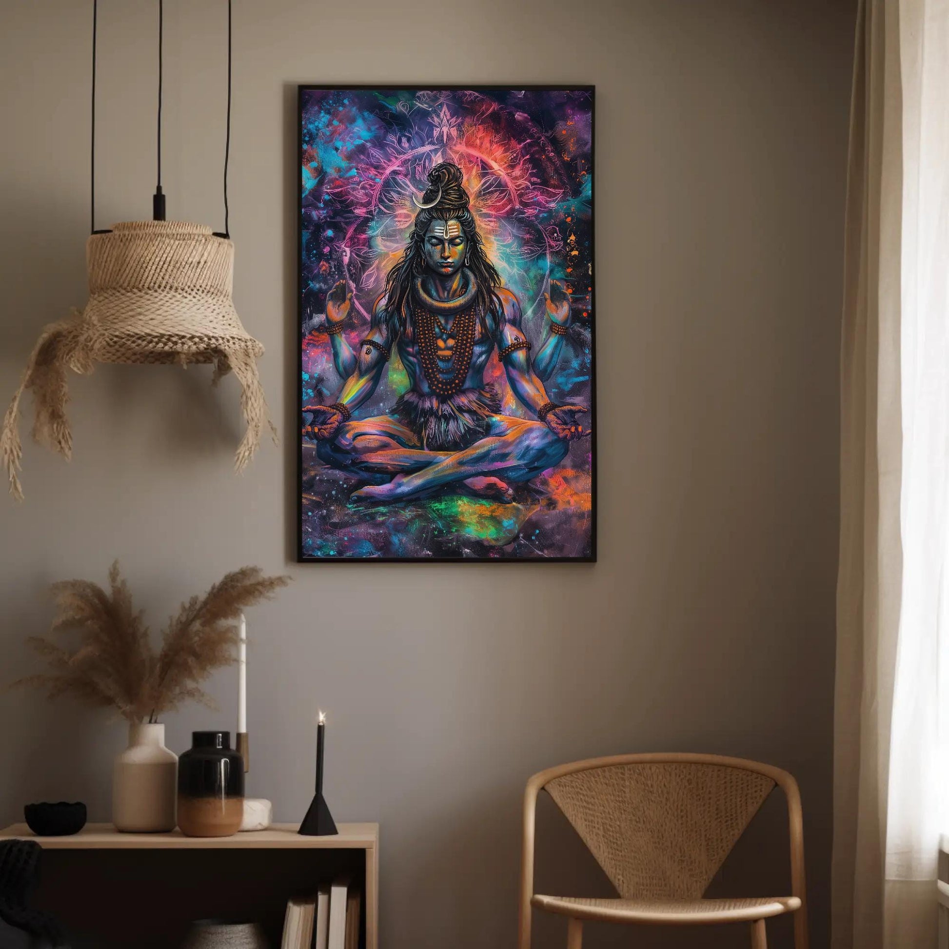 Lord Shiva Meditation canvas wall art, gallery-wrapped or framed