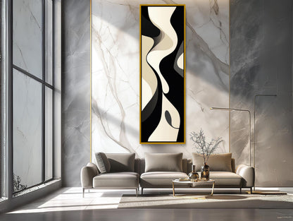 Black and White canvas wall art shown in a living room (view 2)