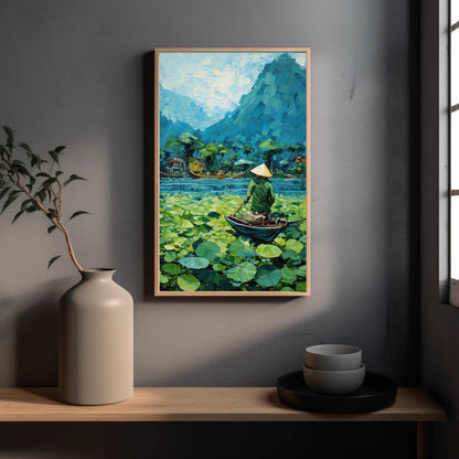 Vietnam River , Halong Bay Vietnamese canvas wall art, ready to hang