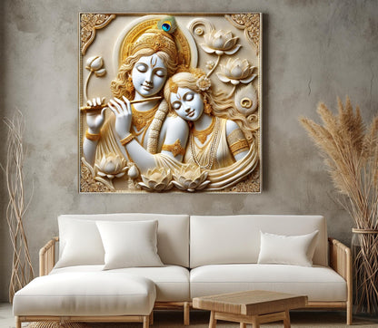 Radha Krishna canvas print, premium giclée wall art