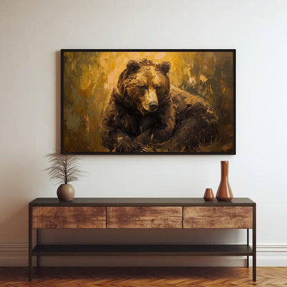 Brown Bear canvas wall art shown in a styled room (view 3)
