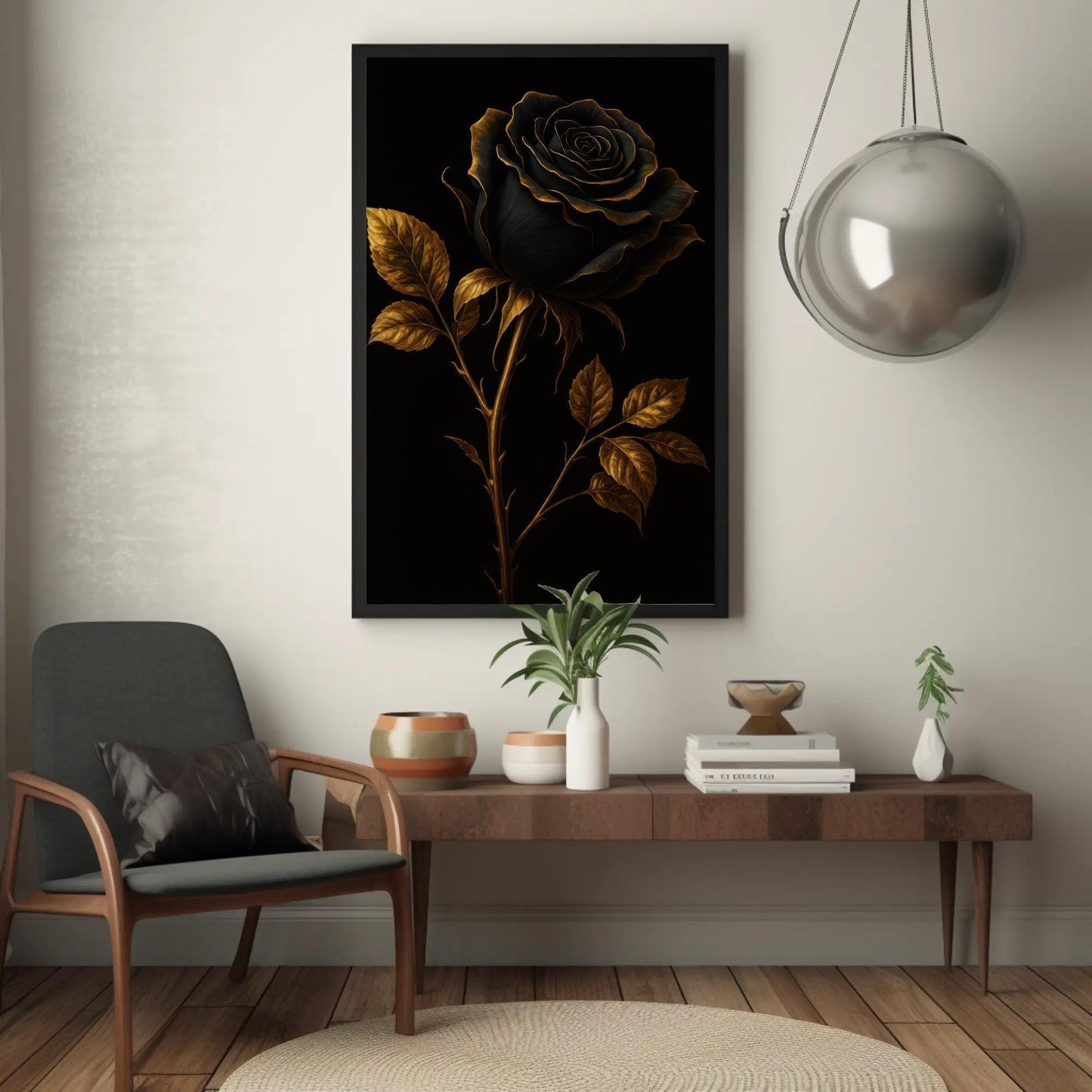 Black Rose canvas print, premium giclée wall art