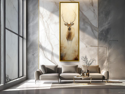Abstract Deer canvas wall art shown in a living room (view 2)