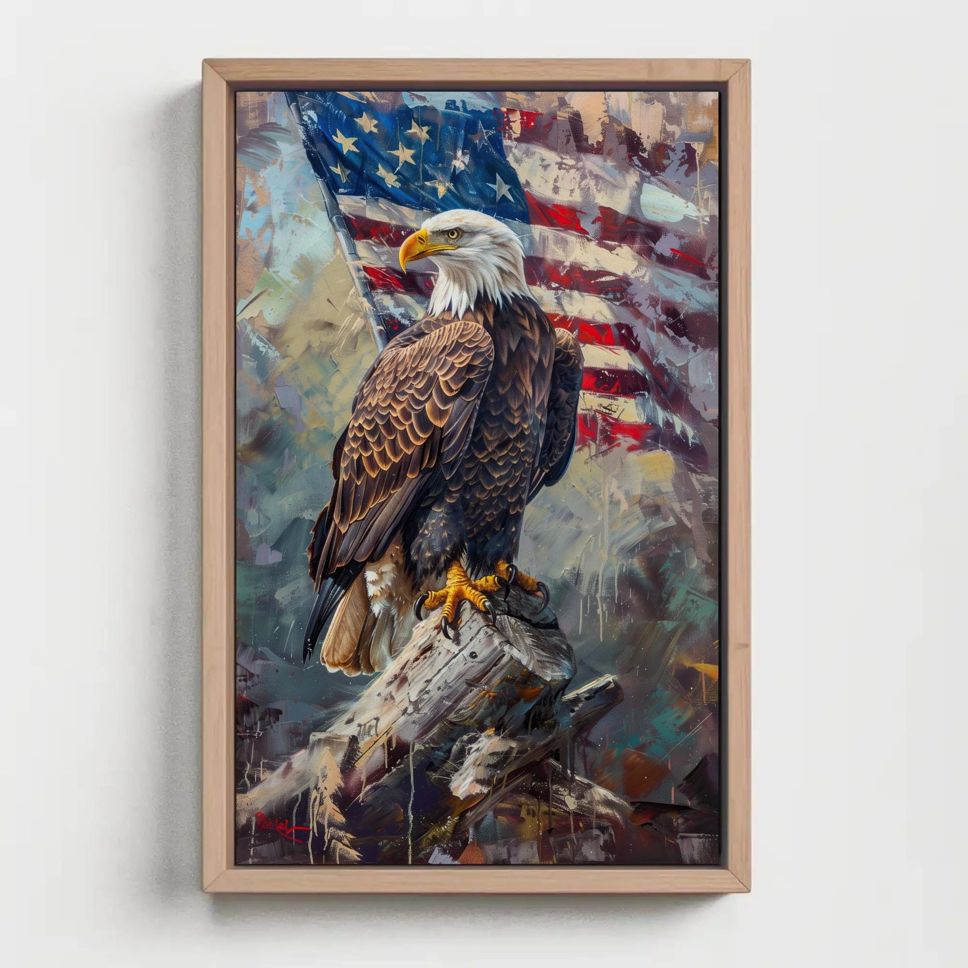 Bald Eagle canvas wall art shown in a styled room (view 3)