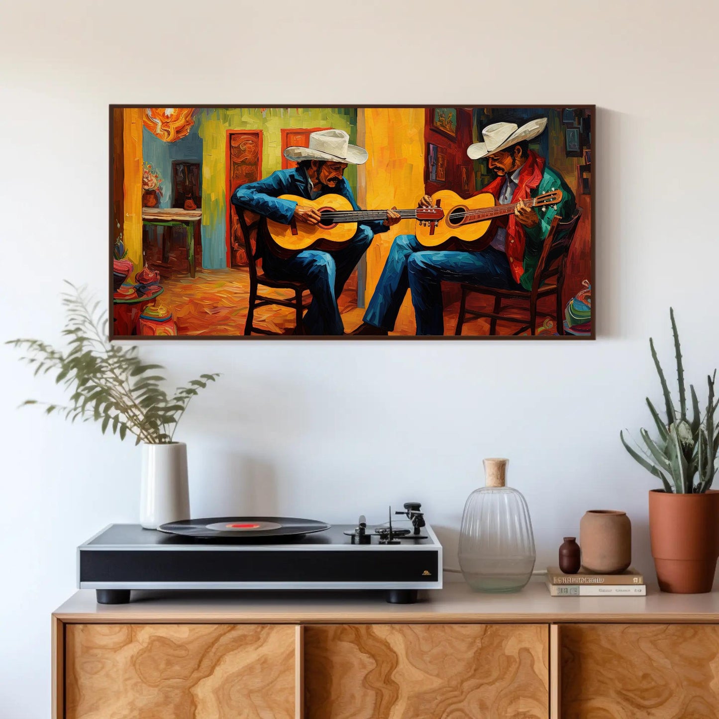 Mariachi Guitarist , Mexican Music canvas wall art, statement décor