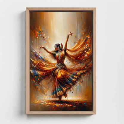 Indian Dancer , Elegance in Motion Cultural canvas wall art, ready to hang
