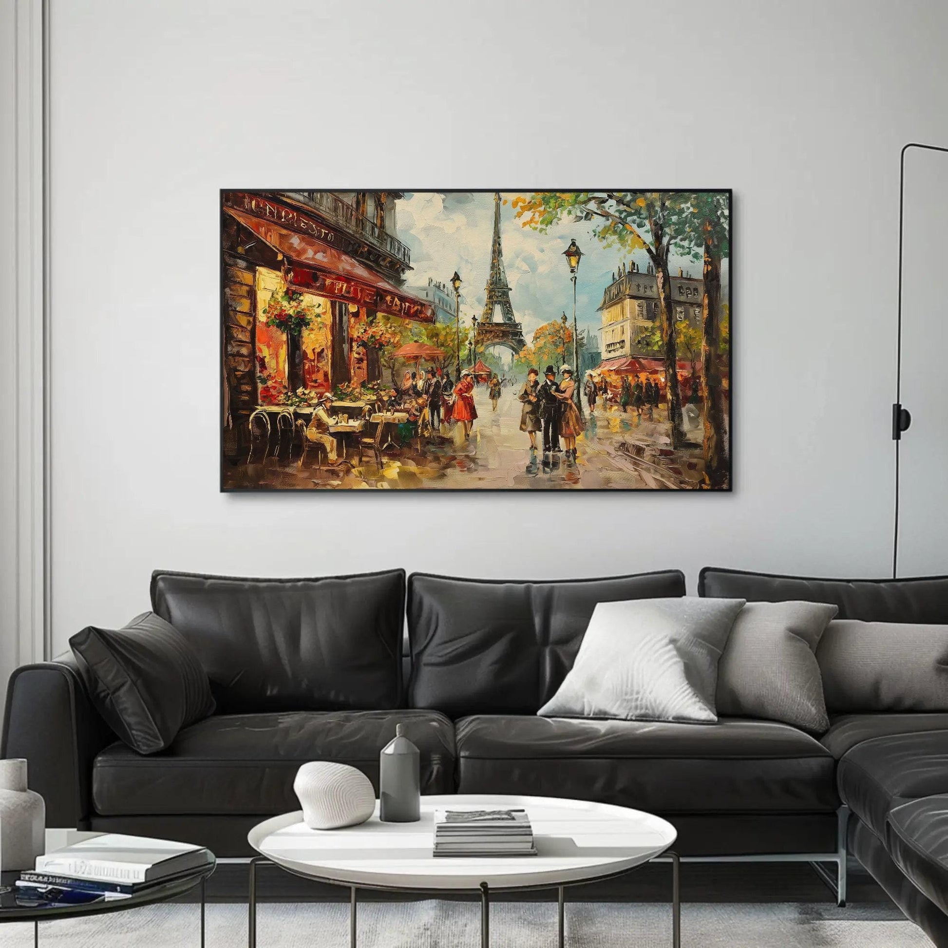 Eiffel Tower Canvas Print - Paris Wall Art Framed French Painting with Vibrant Colors - Antarmada