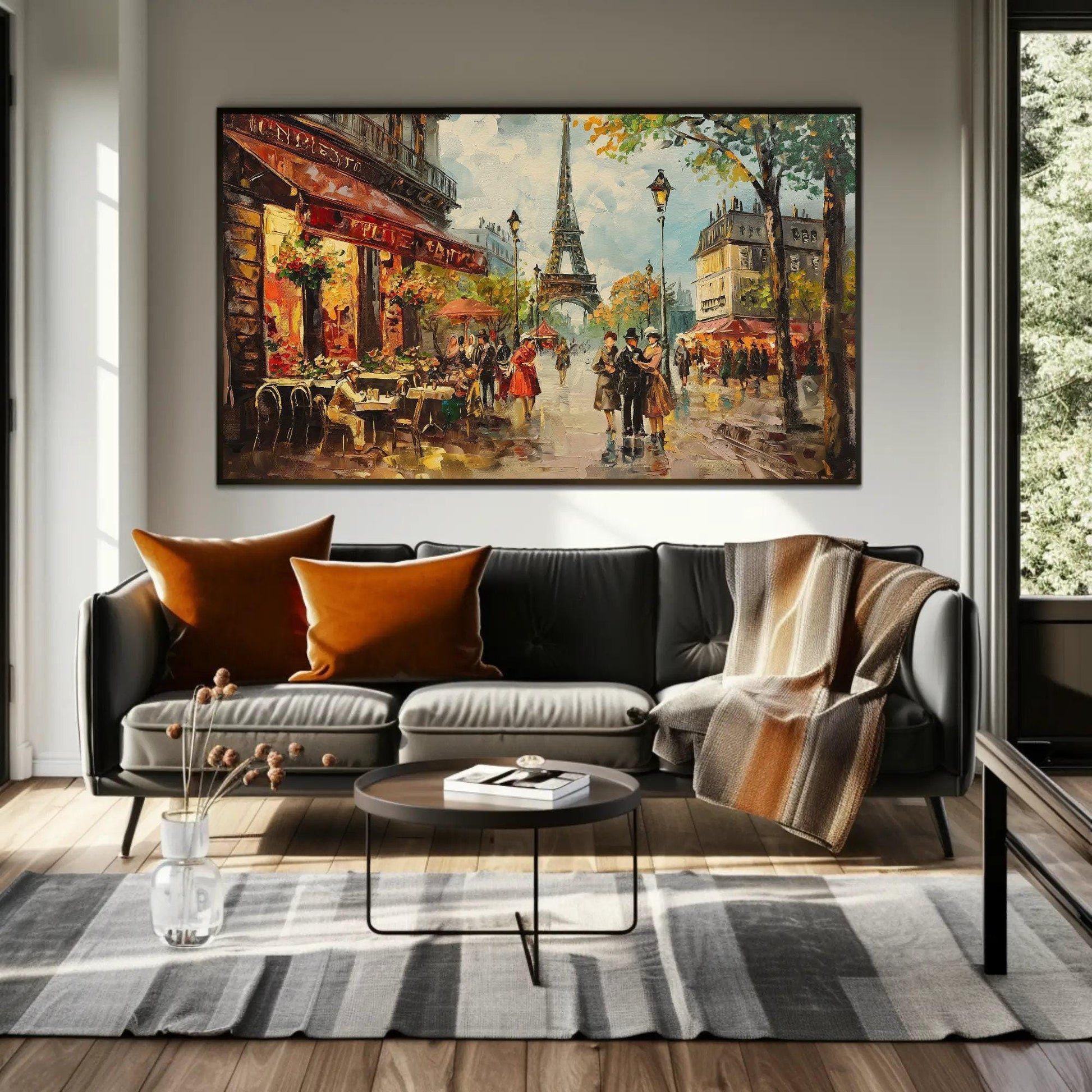 Eiffel Tower Canvas Print - Paris Wall Art Framed French Painting with Vibrant Colors - Antarmada