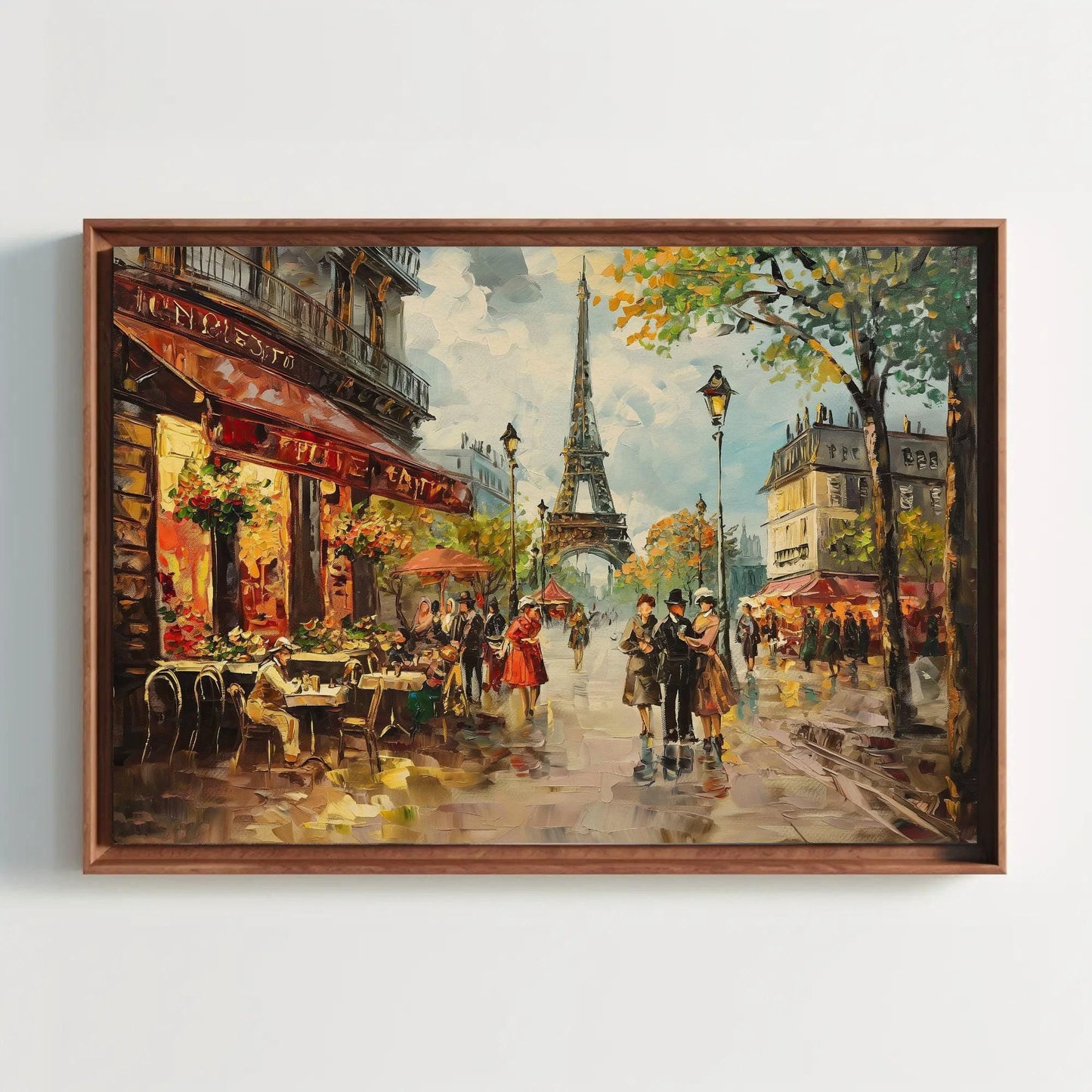 Eiffel Tower Canvas Print - Paris Wall Art Framed French Painting with Vibrant Colors - Antarmada
