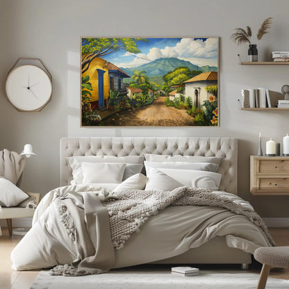 El Salvador , Salvadorian Town canvas wall art shown in a styled room (view 2)