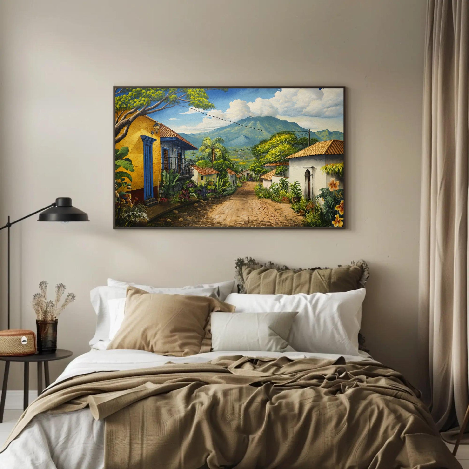 El Salvador , Salvadorian Town canvas wall art shown in a styled room (view 5)
