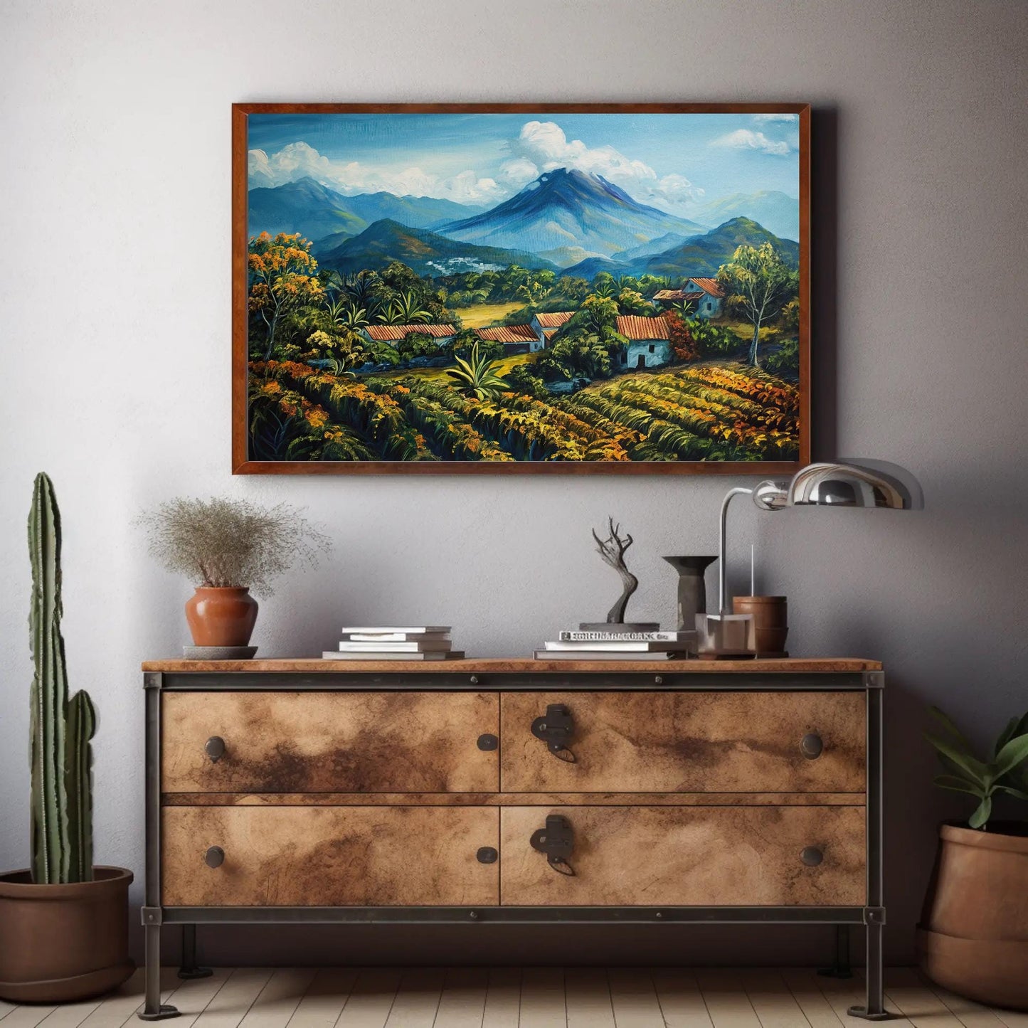 El Salvador Landscape , Volcano Country canvas wall art shown in a styled room (view 3)