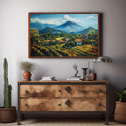 El Salvador Landscape , Volcano Country canvas wall art shown in a styled room (view 3)