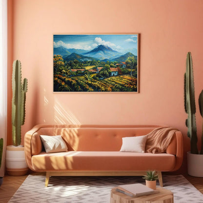 El Salvador Landscape , Volcano Country canvas wall art shown in a styled room (view 7)