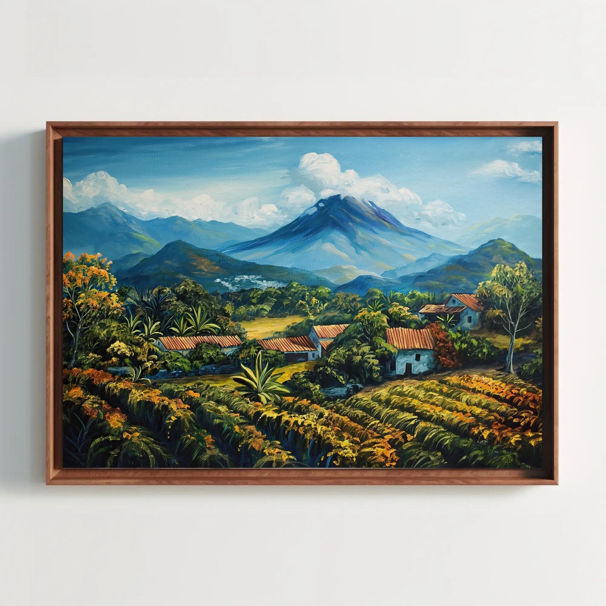 El Salvador Landscape Canvas Print, Volcano Country Decor
