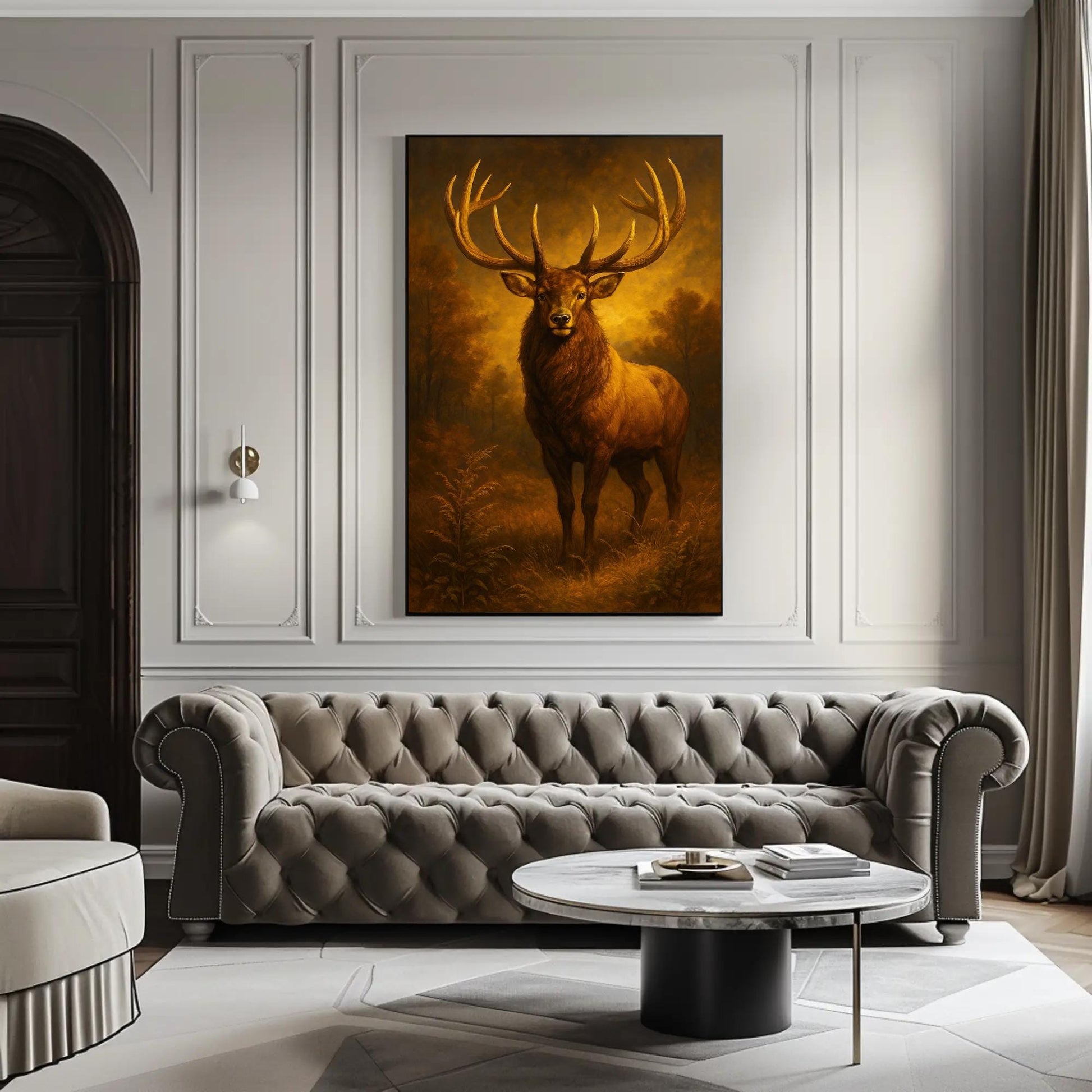 Elk Oil Painting - Majestic Rustic Lodge Decor | Wildlife Wall Art Canvas - Antarmada