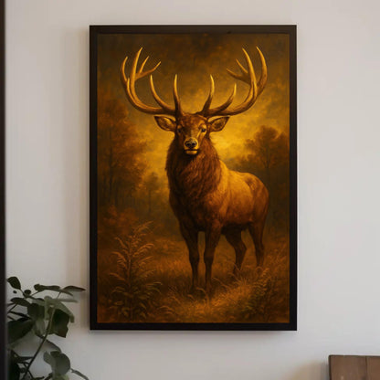 Elk Oil Painting - Majestic Rustic Lodge Decor | Wildlife Wall Art Canvas - Antarmada