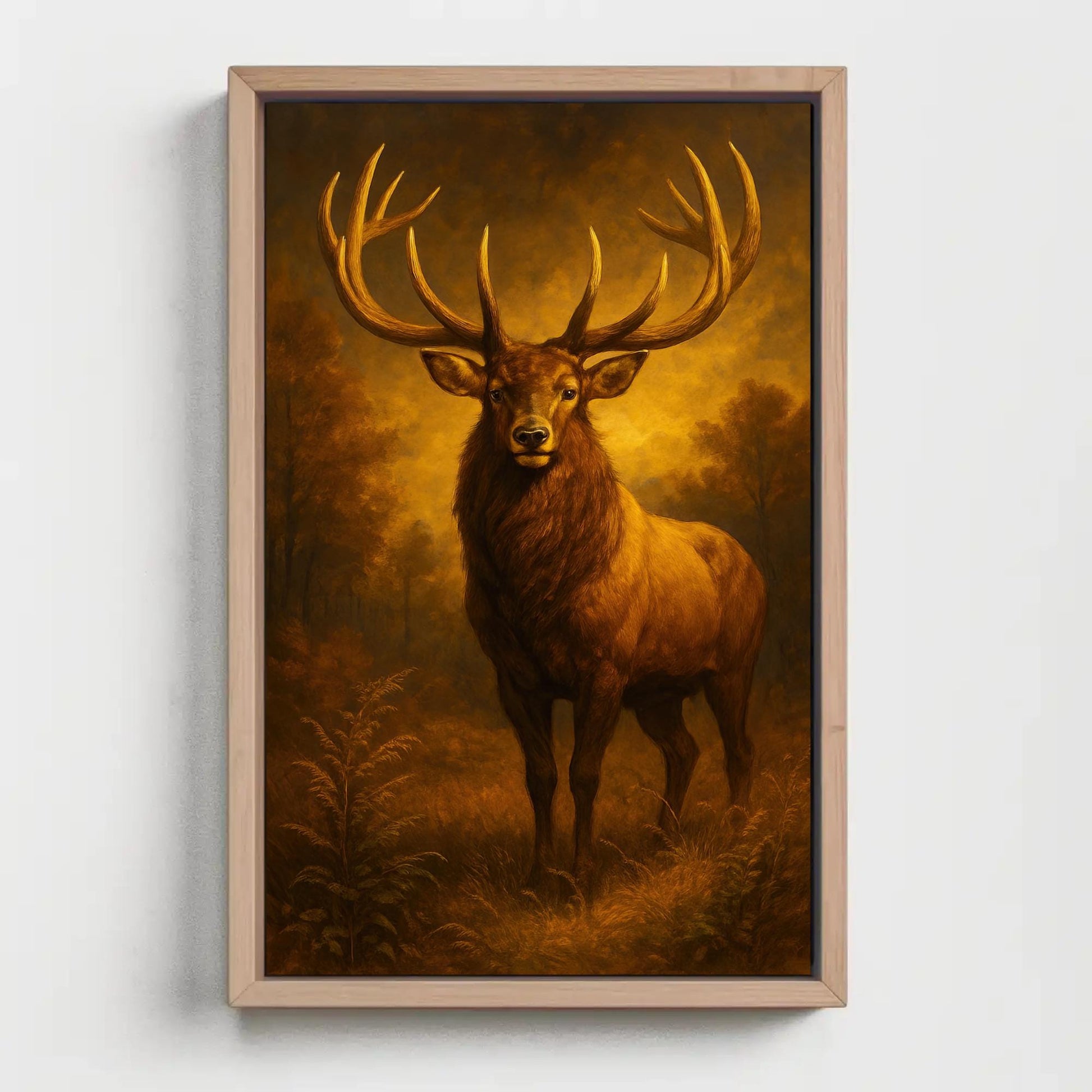 Elk Oil Painting - Majestic Rustic Lodge Decor | Wildlife Wall Art Canvas - Antarmada