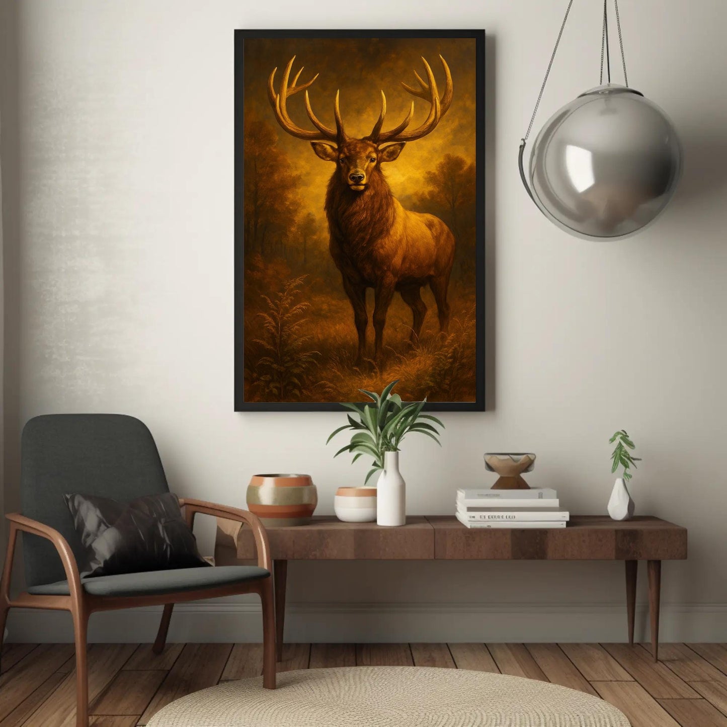 Elk Oil Painting - Majestic Rustic Lodge Decor | Wildlife Wall Art Canvas - Antarmada