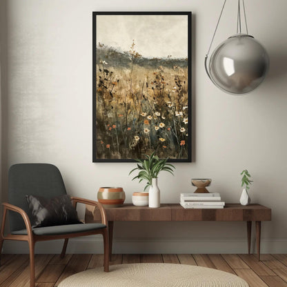 Wildflower , Rustic Farmhouse Floral canvas print, premium giclée wall art
