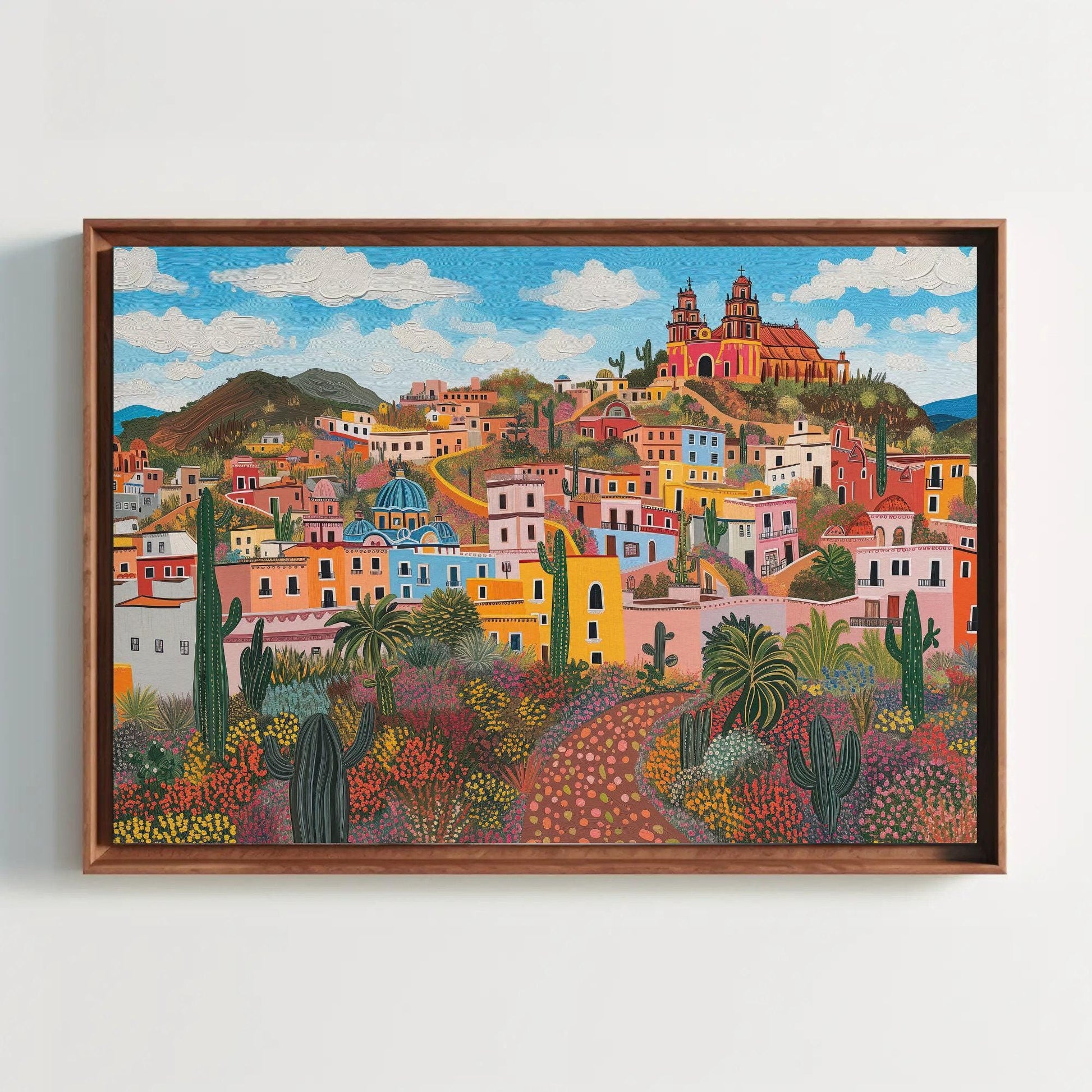 Zacatecas Mexico Canvas Print, Colorful Colonial Wall Art Decor