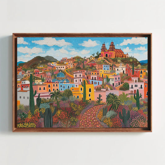 Zacatecas Mexico Canvas Print, Colorful Colonial Wall Art Decor