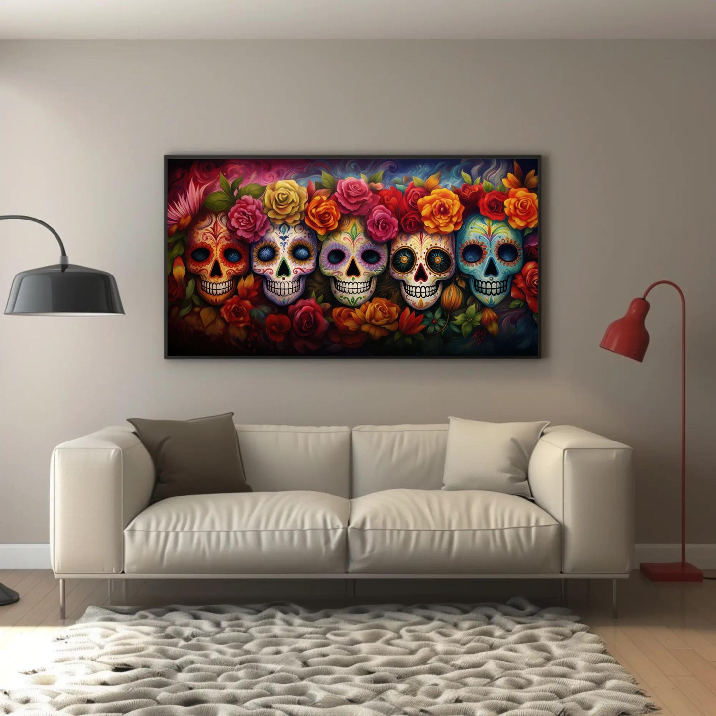 Dia De Los Muertos canvas print, premium giclée wall art