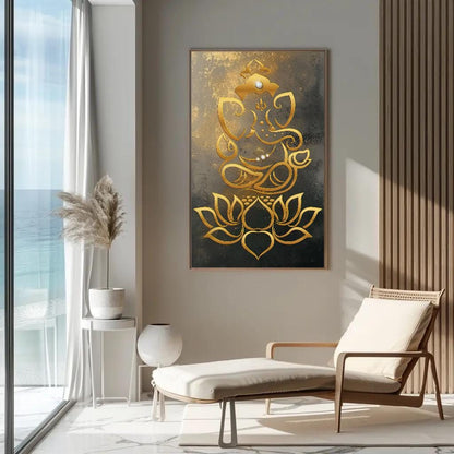 Ganesha canvas wall art shown in a styled interior (view 3)