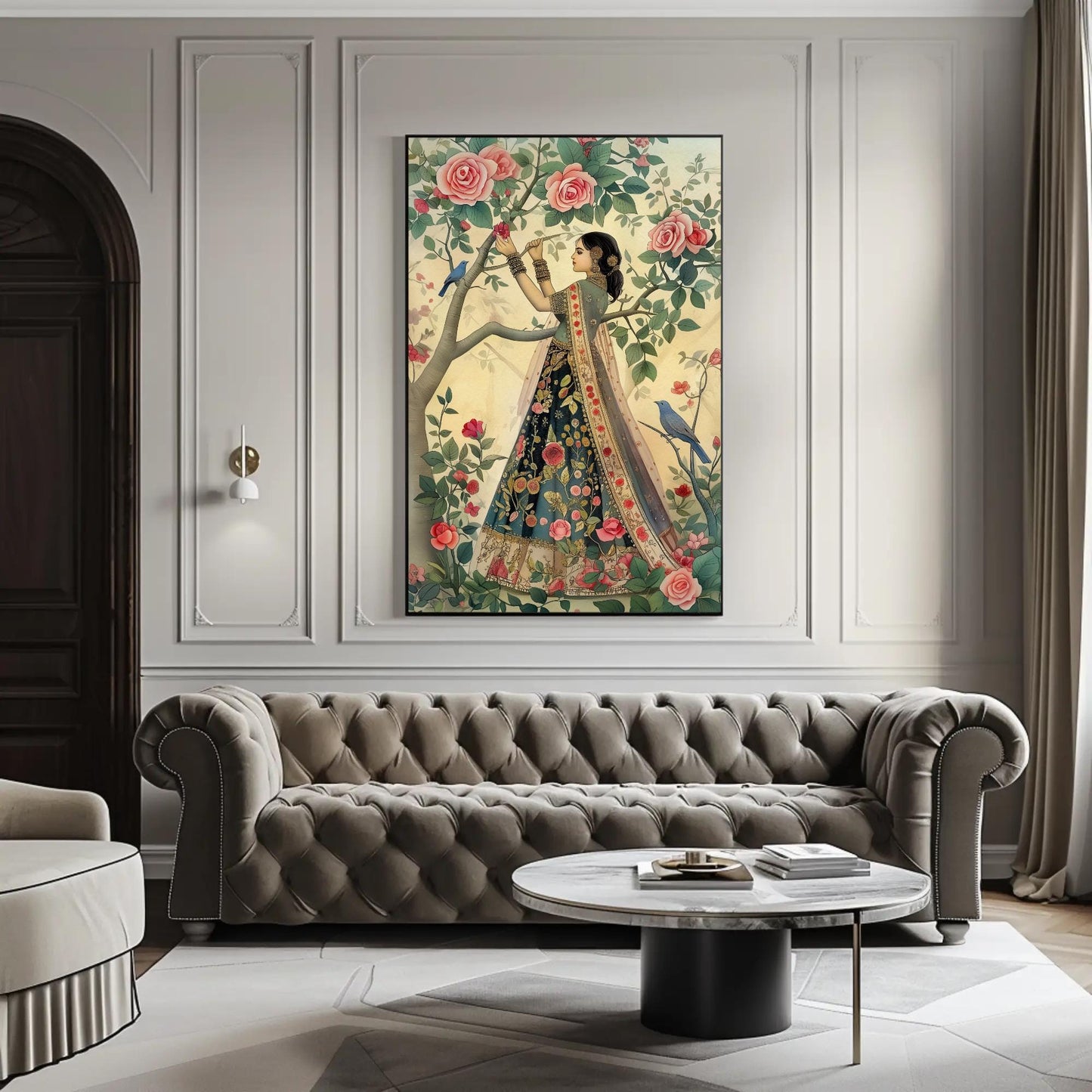 Mughal Queen canvas wall art shown in a living room (view 2)