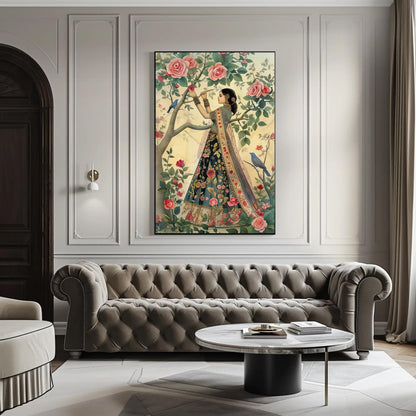 Mughal Queen canvas wall art shown in a living room (view 2)