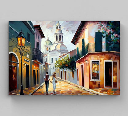 San Juan Puerto Rico Canvas Print, Boricua Cityscape Art