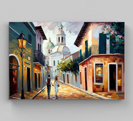 San Juan Puerto Rico Canvas Print, Boricua Cityscape Art