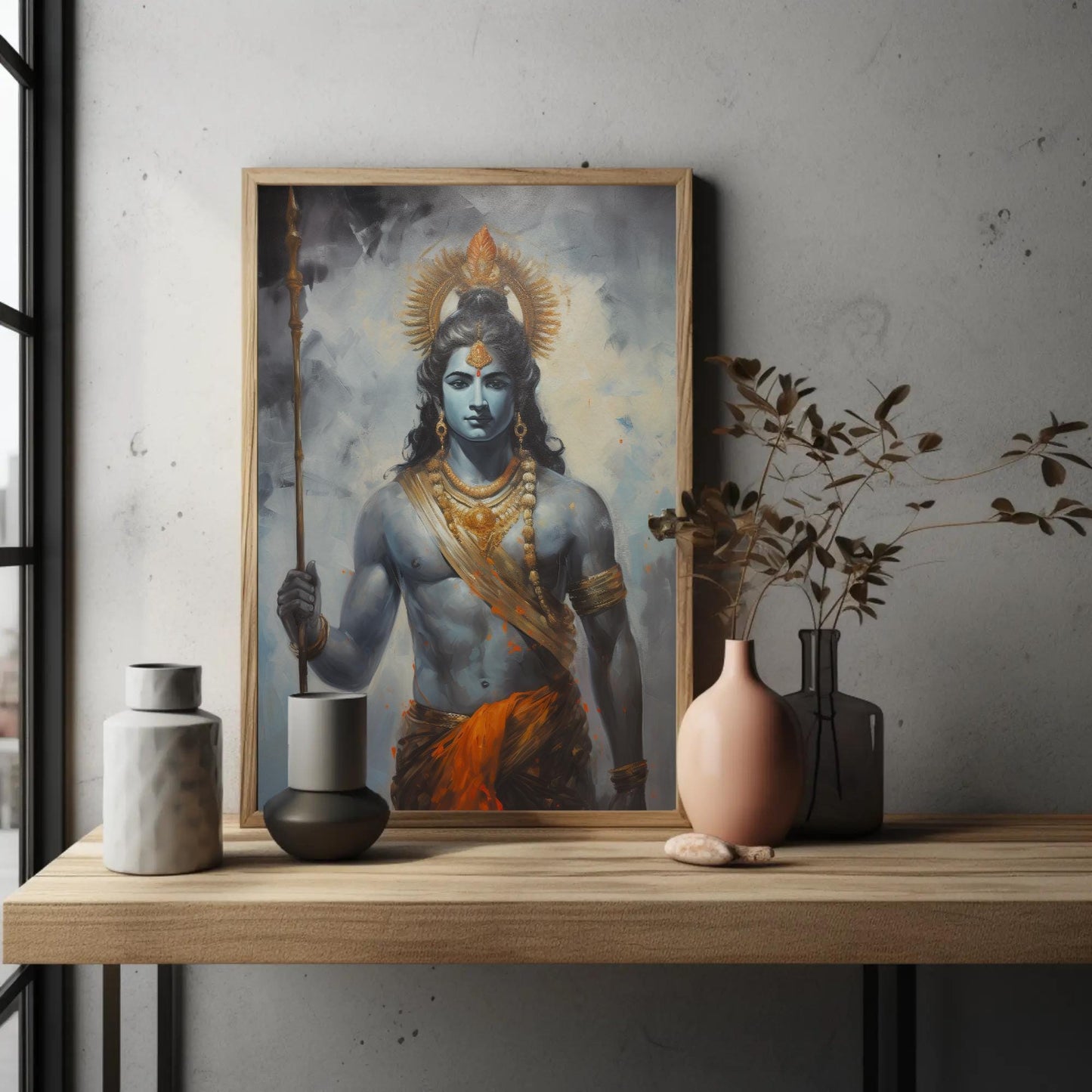 Vintage Lord Rama , Hindu Temple vintage canvas wall art for the home
