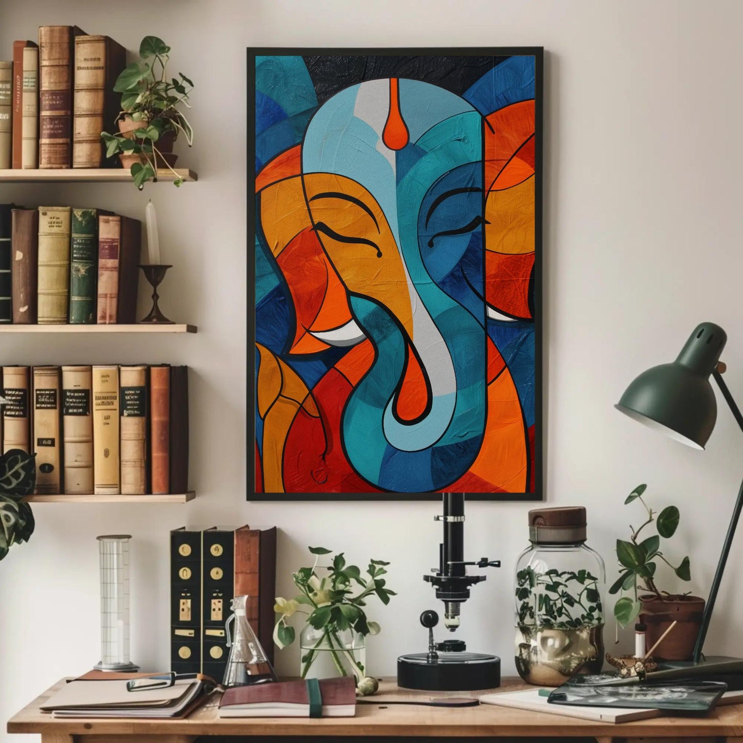 Abstract Ganesha , Modern Hindu canvas wall art, gallery-wrapped or framed