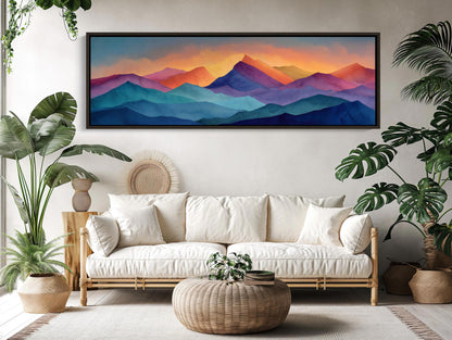 Mountain canvas wall art shown in a living room (view 4)