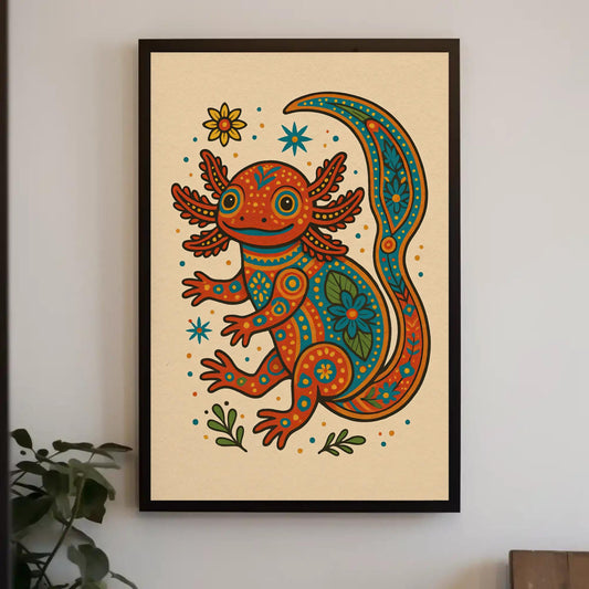 a painting of a lizard on a wall