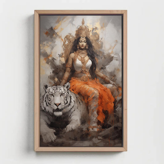 Goddess Durga Canvas Print – Majestic Indian Wall Art | Spiritual Home Decor